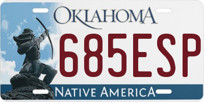 OK license plate 685ESP