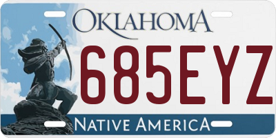 OK license plate 685EYZ