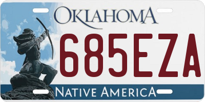 OK license plate 685EZA