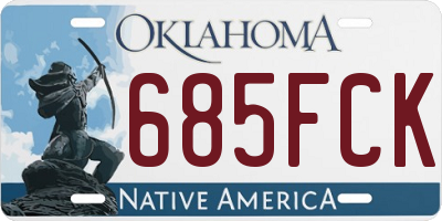 OK license plate 685FCK