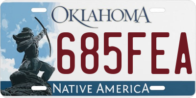 OK license plate 685FEA