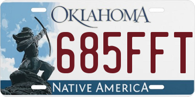 OK license plate 685FFT