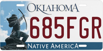 OK license plate 685FGR