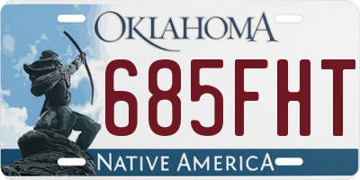 OK license plate 685FHT