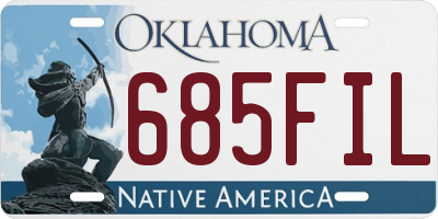 OK license plate 685FIL
