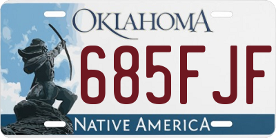 OK license plate 685FJF