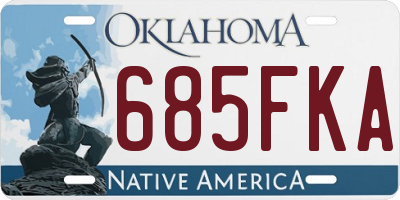 OK license plate 685FKA