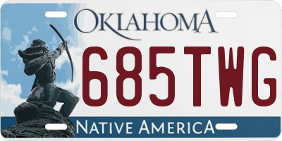 OK license plate 685TWG