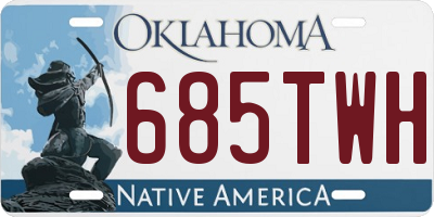 OK license plate 685TWH