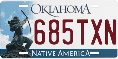 OK license plate 685TXN