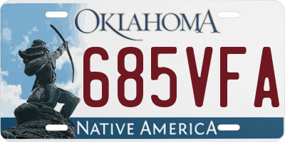 OK license plate 685VFA