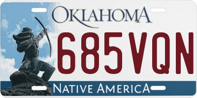 OK license plate 685VQN