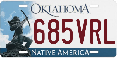 OK license plate 685VRL