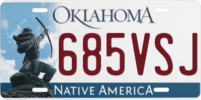 OK license plate 685VSJ
