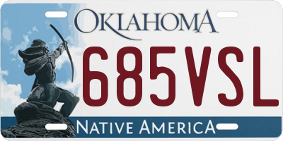 OK license plate 685VSL