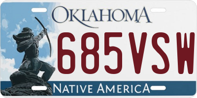 OK license plate 685VSW