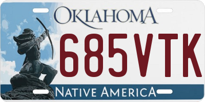 OK license plate 685VTK