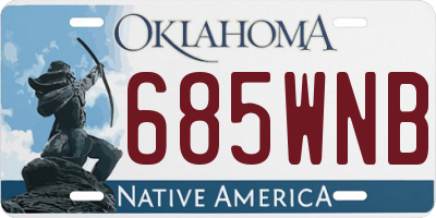 OK license plate 685WNB