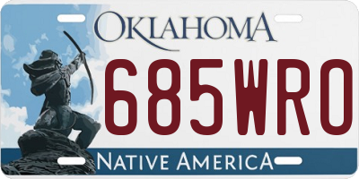 OK license plate 685WRO