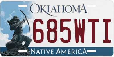 OK license plate 685WTI