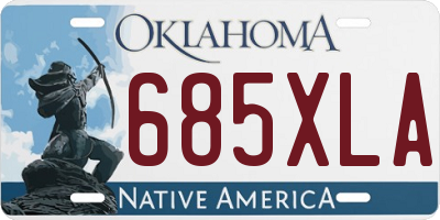 OK license plate 685XLA