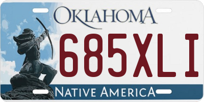 OK license plate 685XLI