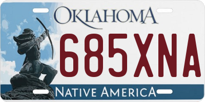 OK license plate 685XNA