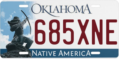 OK license plate 685XNE