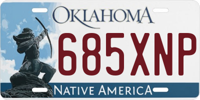 OK license plate 685XNP