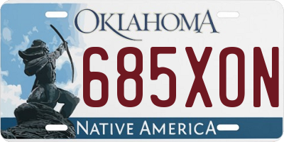 OK license plate 685XON