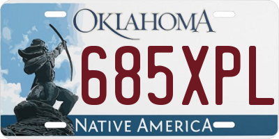 OK license plate 685XPL