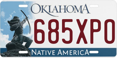 OK license plate 685XPO