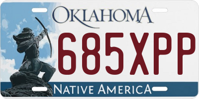 OK license plate 685XPP