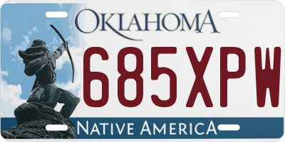 OK license plate 685XPW