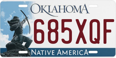OK license plate 685XQF