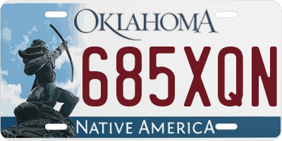 OK license plate 685XQN
