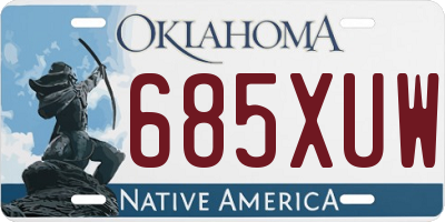 OK license plate 685XUW