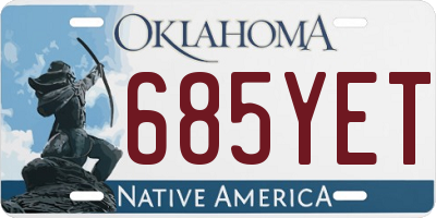 OK license plate 685YET