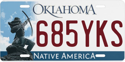 OK license plate 685YKS