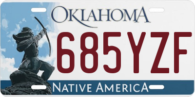 OK license plate 685YZF