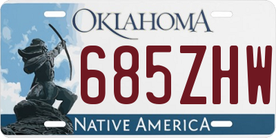 OK license plate 685ZHW