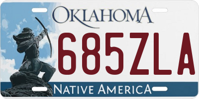 OK license plate 685ZLA