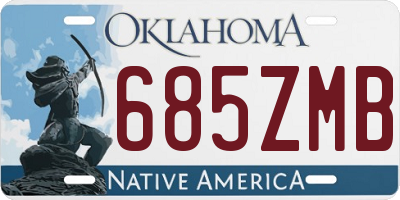 OK license plate 685ZMB