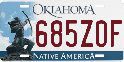 OK license plate 685ZOF