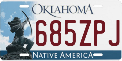 OK license plate 685ZPJ
