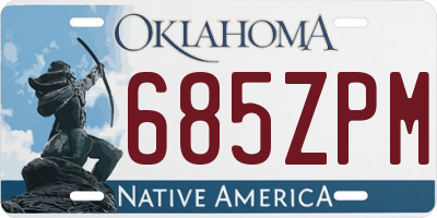 OK license plate 685ZPM