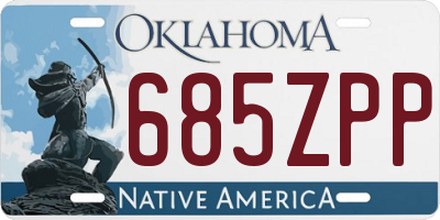 OK license plate 685ZPP