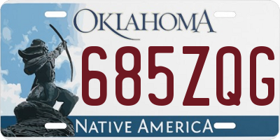 OK license plate 685ZQG