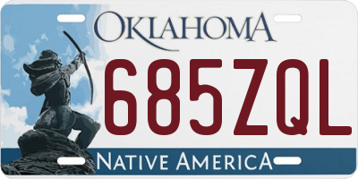 OK license plate 685ZQL