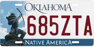 OK license plate 685ZTA